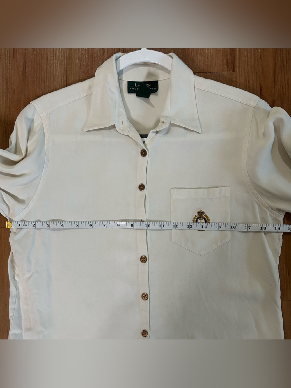 Lauren Ralph Lauren Cream Long-Sleeve Button Shirt with Crest Pocket - Picture 4 of 8